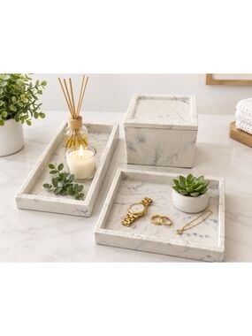 Better Homes & Garden Set of 3 Faux Marble Ceramic Vanity Tray